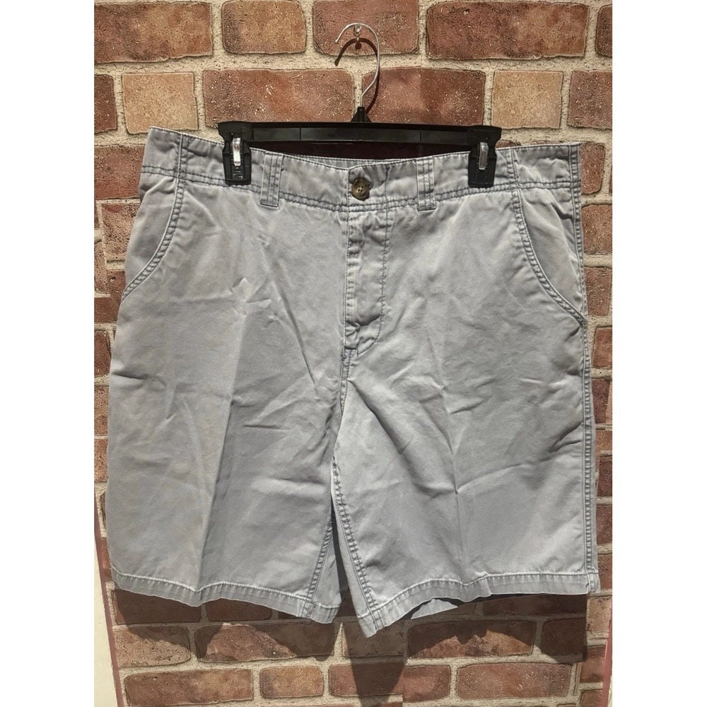 Faded Glory Shorts Men's Size 36 Gray Khaki Flat Front Cargo Bermuda Outdoors